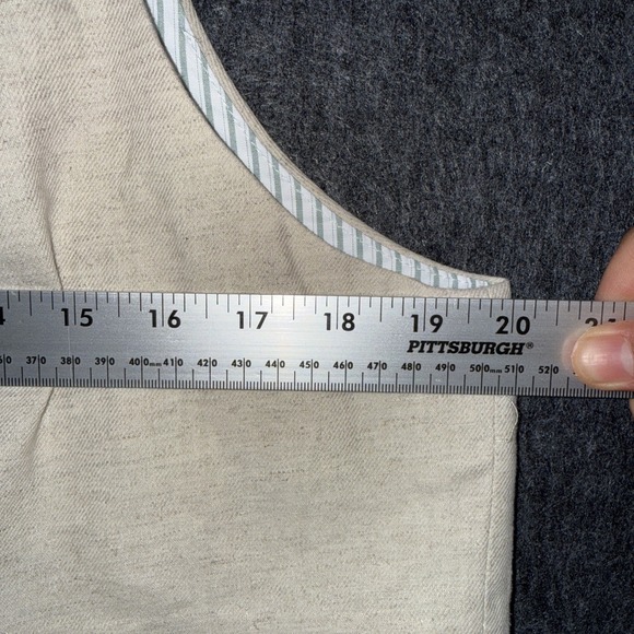 Topshop Cropped Tank Top Womens Sz 12 Beige Square Neck Minimalist Raw Hem NWOT - Picture 6 of 7